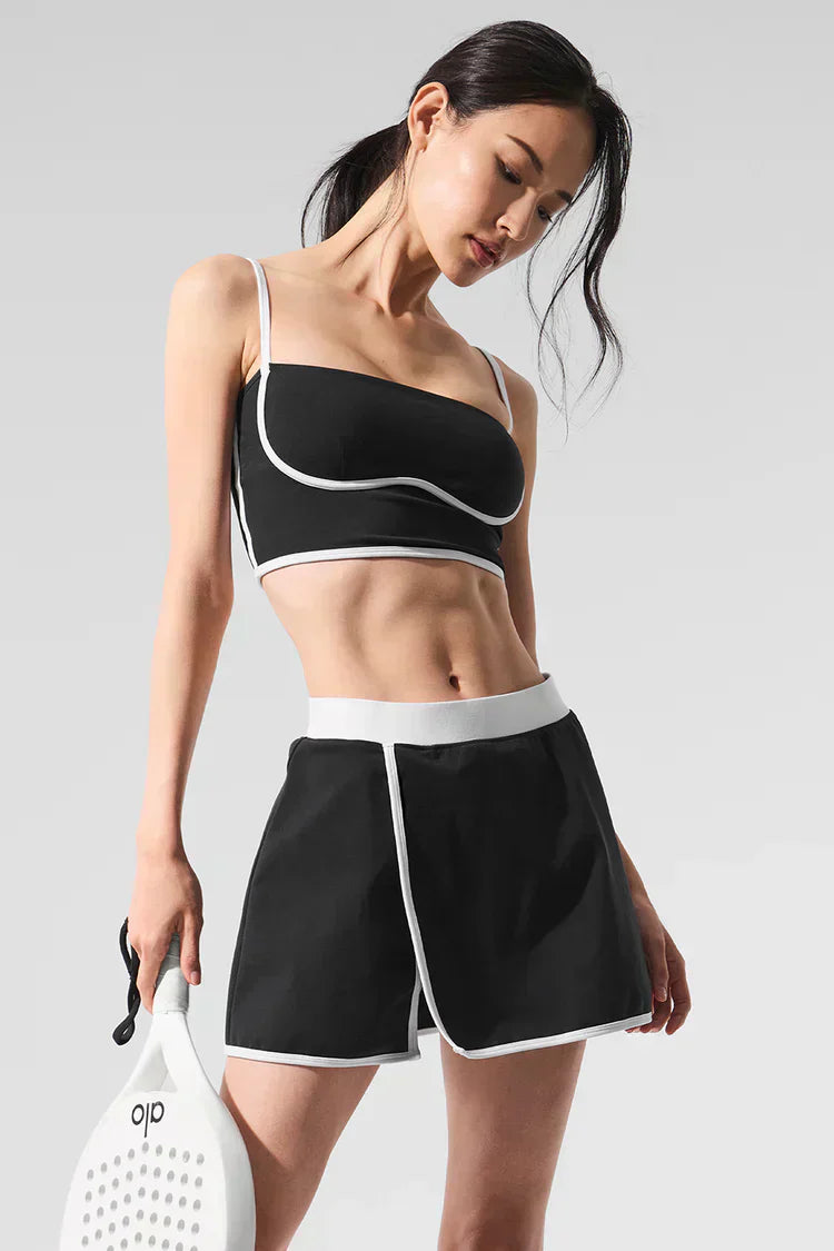 Gestroomlijnde rok met airbrush-effect - zwart/wit