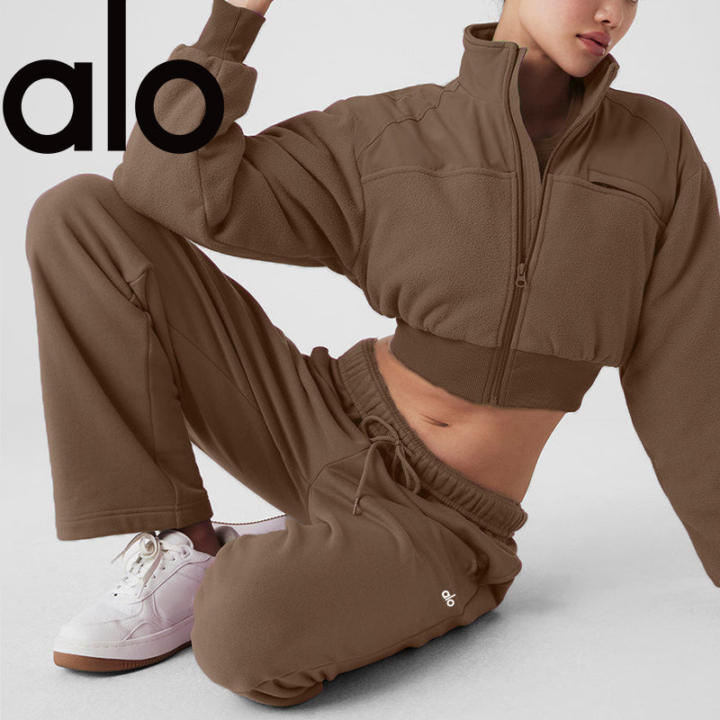 Korte fleecejas in winterse mix