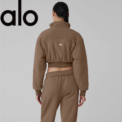 Korte fleecejas in winterse mix