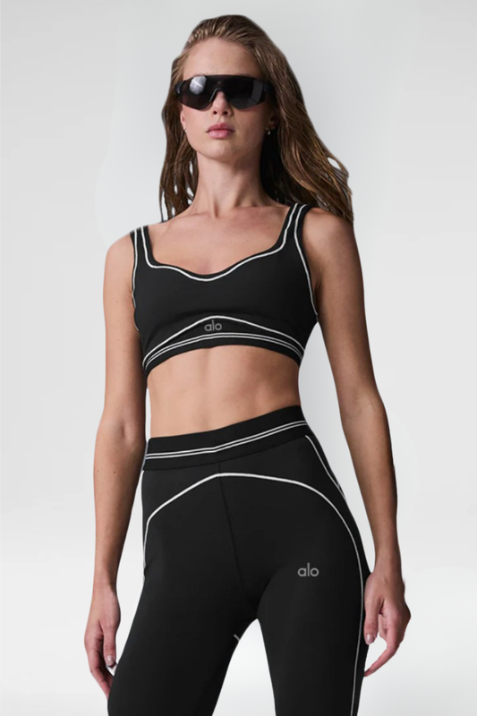 Leggings en bh met airbrushprint - SET - Zwart