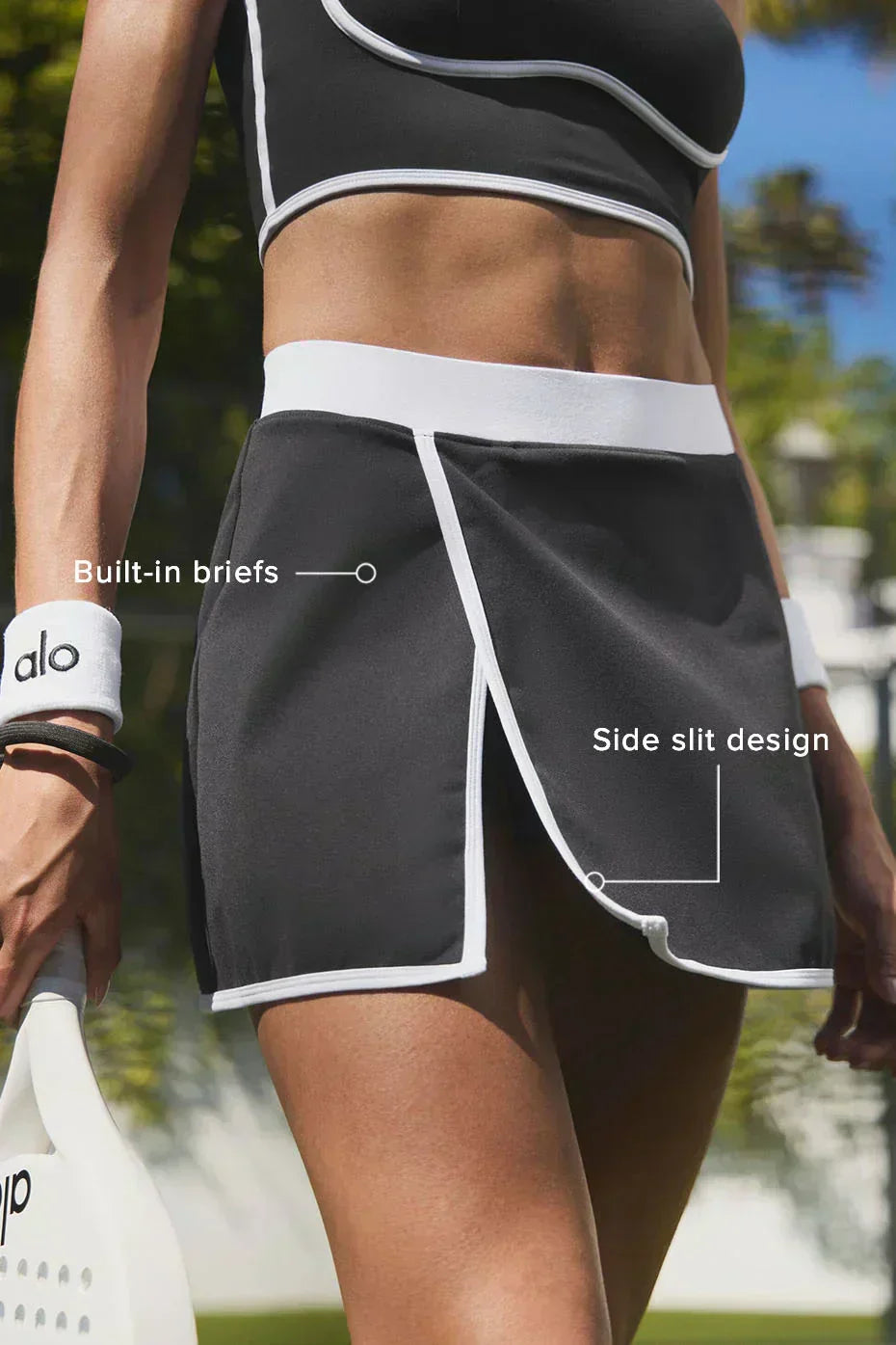 Gestroomlijnde rok met airbrush-effect - zwart/wit