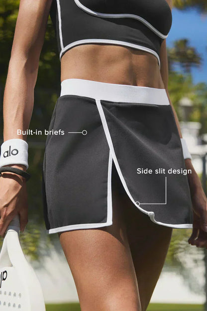 Gestroomlijnde rok met airbrush-effect - zwart/wit