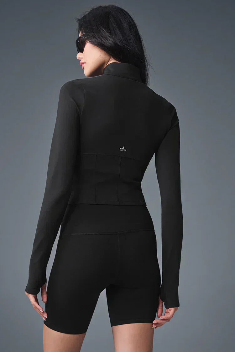 Airbrush Corset Full Zip Jacket - Zwart