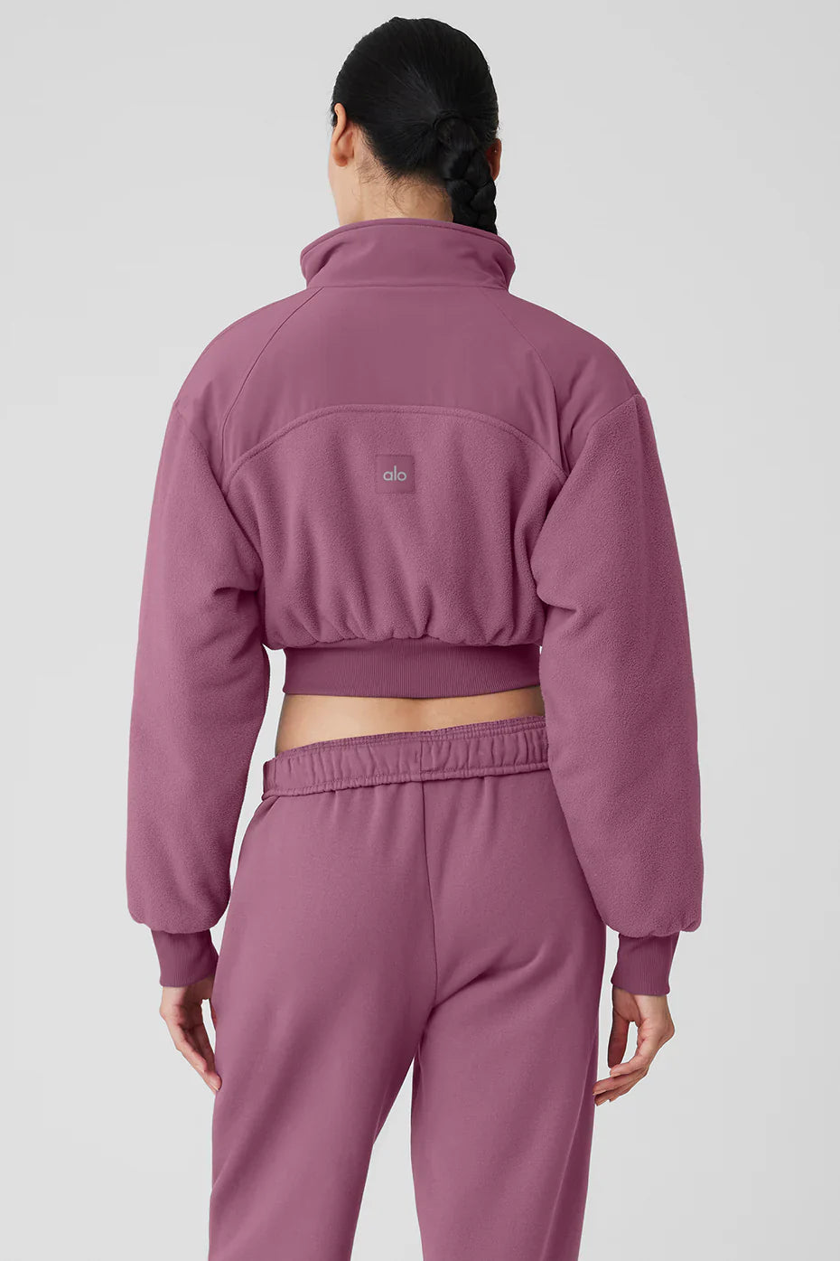 Korte fleecejas in winterse mix