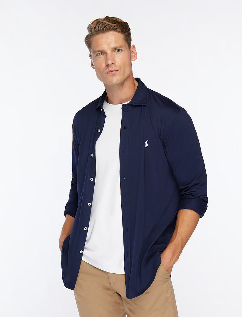 Polo met gebreide kraag – Casual overhemd