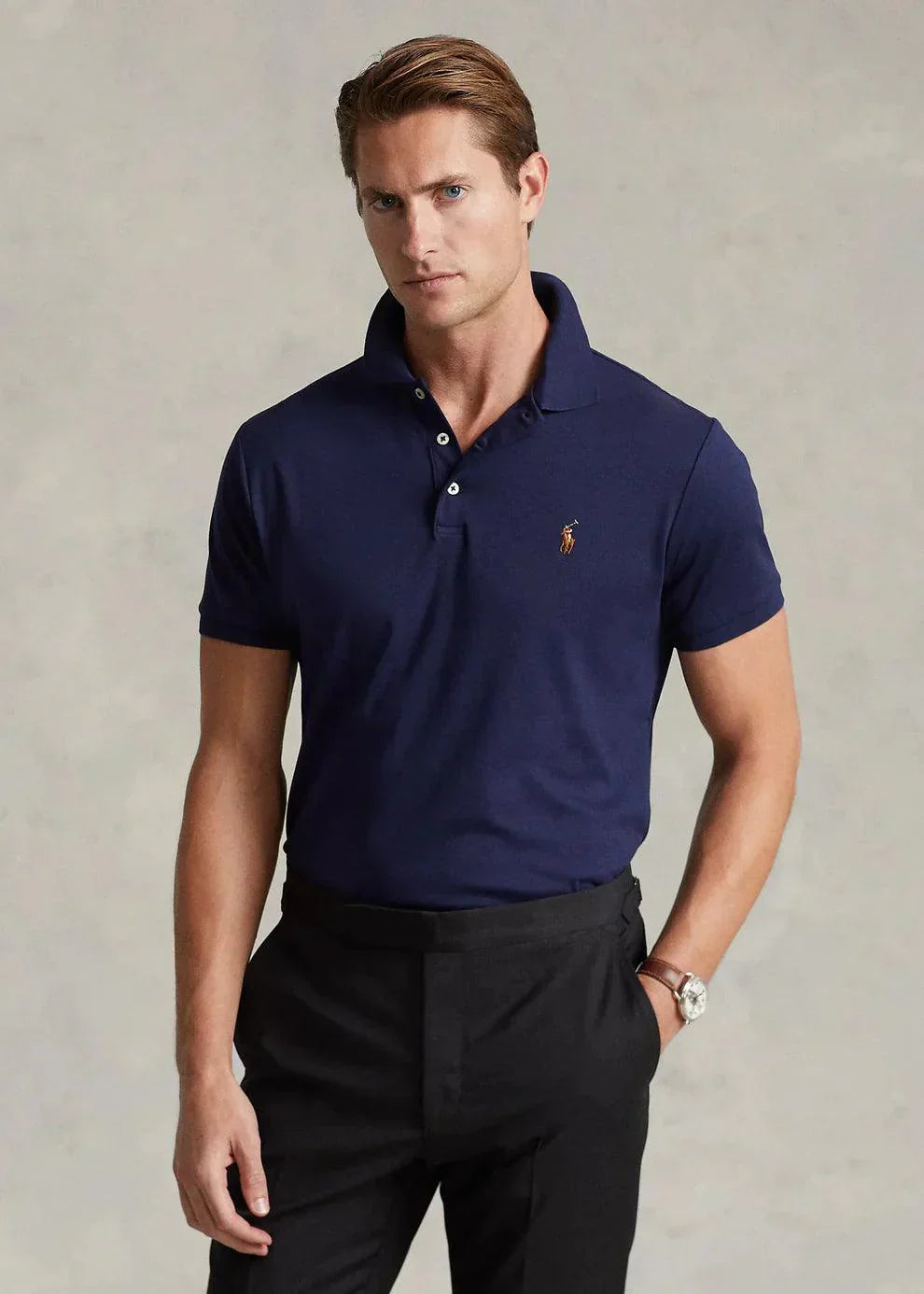 Polo Zacht Katoen Navy
